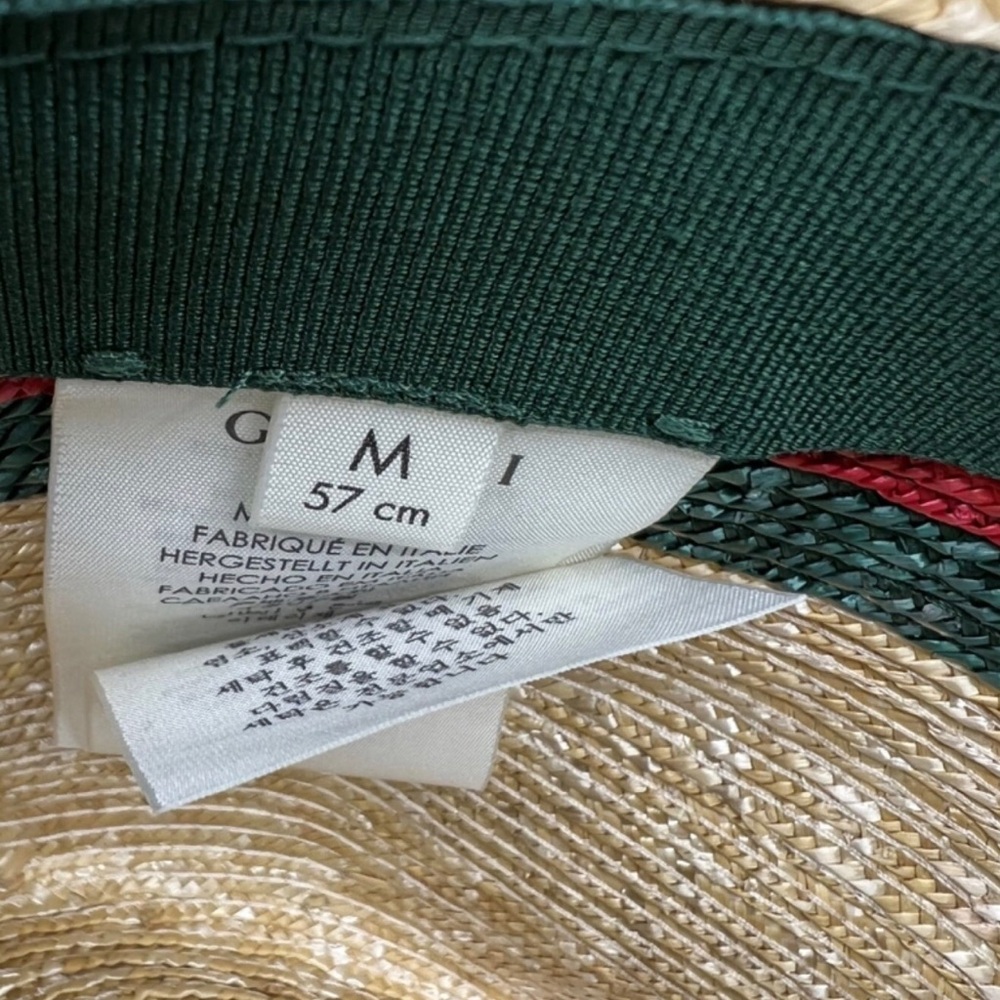 Gucci Tan Straw Hat with Red and Green Band - Picture 3 of 4